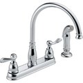 Delta Windemere Series Kitchen Faucet with Side Sprayer, 18 gpm, 2Faucet Handle, Plastic, Chrome Plated 21996LF